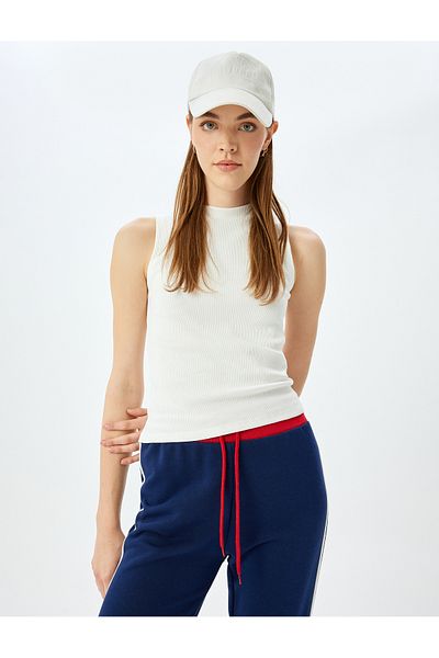 Koton Slim Fit Stand Collar Sleeveless Basic Tanktop