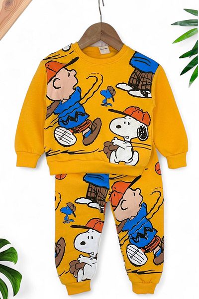 Ege Bebek 1-4-Year-Old Boy's Personality - Dog Printed, 3-String Raster Bottom-Top Set