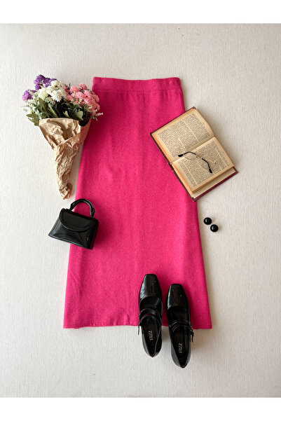 KÜÇÜĞÜM BUTİK Pink Stamped Long Skirt