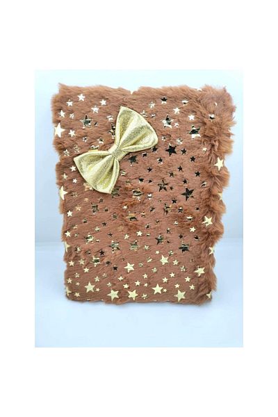 Dolphin Brown Plush Diary Book Gilded Pn-628