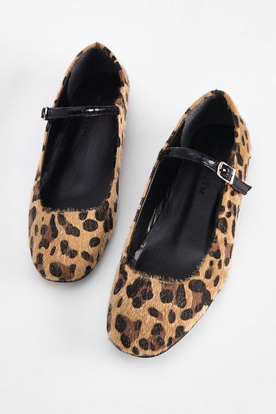 Marjin Damen Ballerinas mit Riemen Osela Leopard