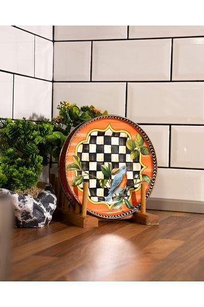 Miss Betty Enameled Cake Plate 2-Piece Paradise