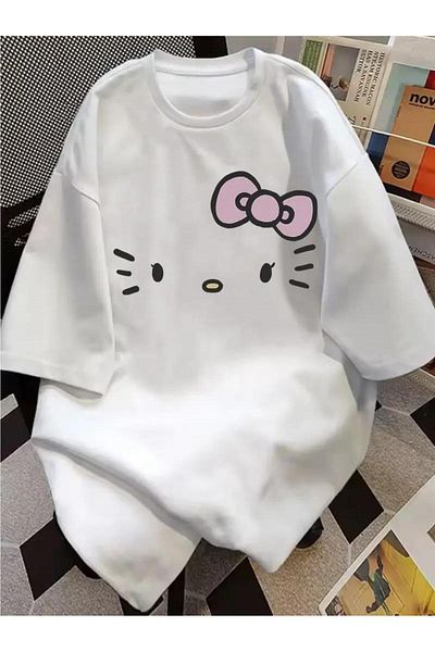 Touz Moda Μπλουζάκι με στάμπα Kitty Face Oversize