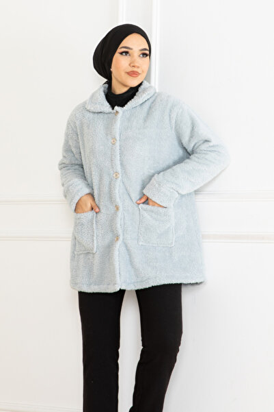 BURCU TESETTÜR Cardigan de pluș cu buzunar dublu BRC2202