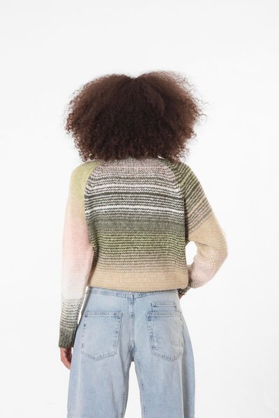 Figo Pulover din tricot cu mâneci raglan cu gât roscat