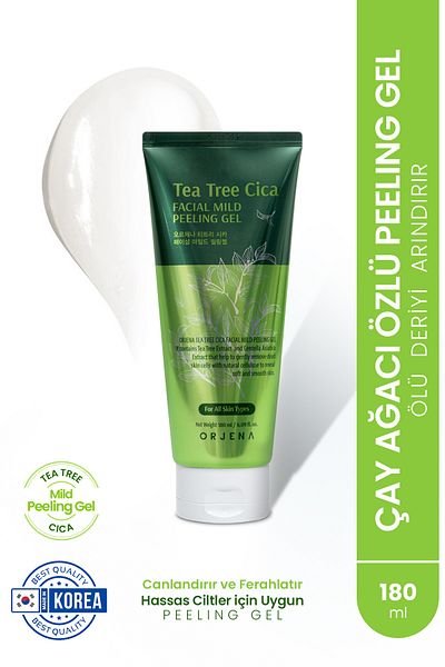 Orjena Tea Tree Cica Mild Peeling Gel Anti-Acne and Acne Purifying Peeling Gel with Tea Tree Extract 180ml