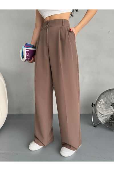 alanora Women's Loose Wide Leg Palazzo Fabric Trousers