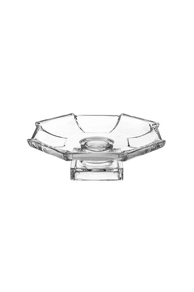 Dania Glass serving plate with base for sweets and fruits, multi-purpose
