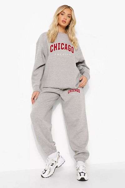 AY MONTANA LUNAVISTA Γυναικεία μπλούζα με στάμπα Chicago Σετ φόρμας στο κάτω μέρος