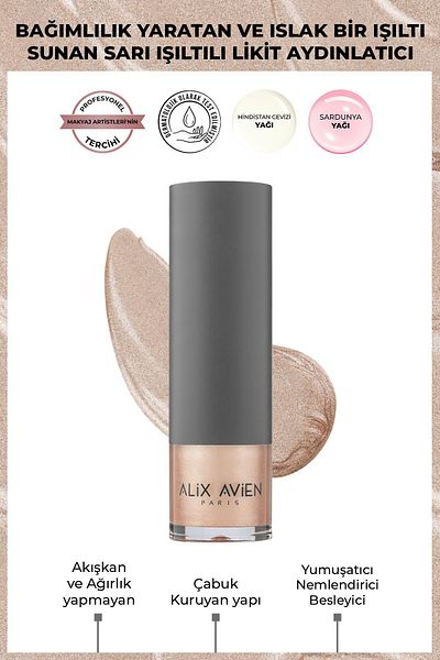 Alix Avien Pink Glow Liquid Illuminator - Liquid Highlighter 101 For Face & Body - 30 ml