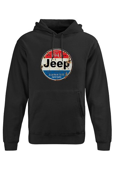 Pisa Art Черен суитшърт с качулка Jeep