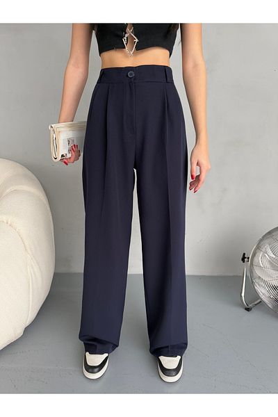 alanora Women's Loose Wide Leg Palazzo Fabric Trousers