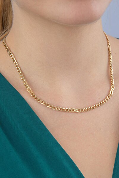 Fiyonk Kuyumculuk 14 Ayar Altın Gurmet Zincirde Fiyonk Detaylı Kolye 3.90 mm