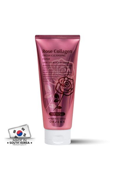 Orjena Rose Collagen Foam Collagen Extract Moisturizing Anti-Aging Facial Cleansing Foam - Repairing - 180ml