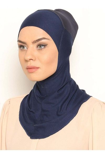 Ecardin Navy Blue Clima Fit Hijab - Bonnet