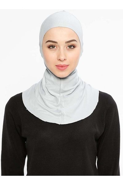 Ecardin Boneta Hijab cu guler - Gri argintiu -