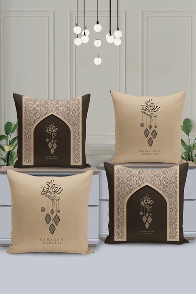 Filamente Set de huse de pernă cu model special Ramadan din 4 piese - imprimate digital pe două fețe