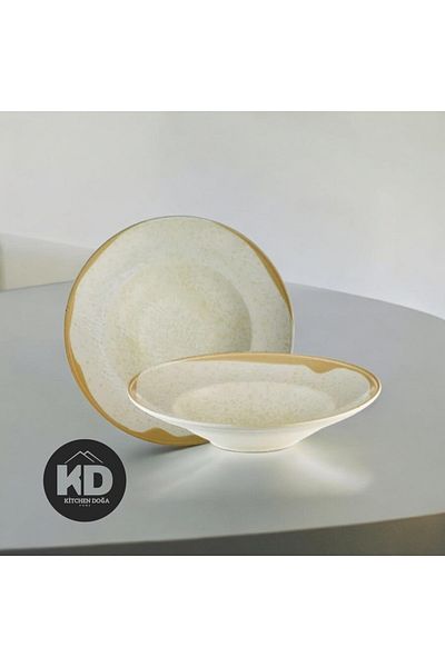 Kütahya Porselen 27 cm Bone Risus Pasta Spaghetti Plate