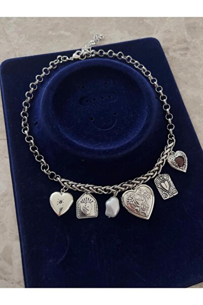 h&b design jewel Çelik Silver Vintage Tasarım Choker