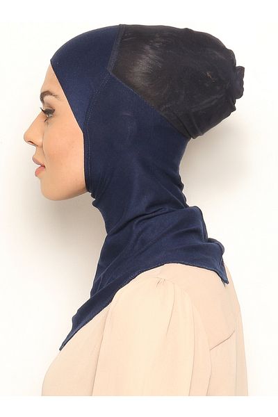 Ecardin Navy Blue Clima Fit Hijab - Bonnet