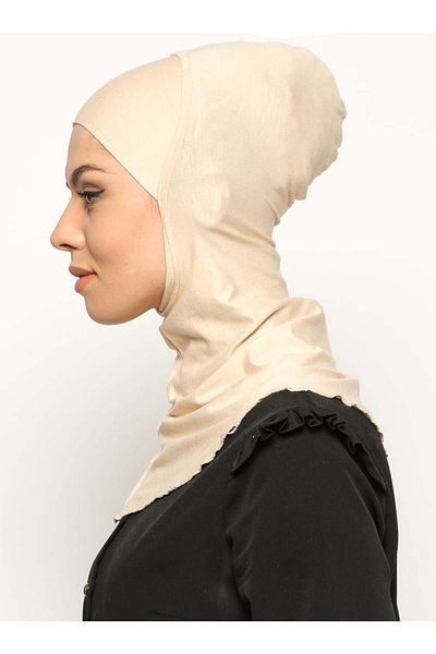 Ecardin Boneta Hijab cu guler de culoare bej