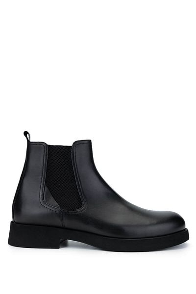 Tamer Tanca Men's Genuine Leather Black Leather Casual Boots