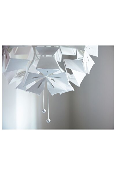 IKEA sarkıt lamba, beyaz, 43 cmAmpul ayrı satılır. E27 şeffaf küre LED ampul önerir.