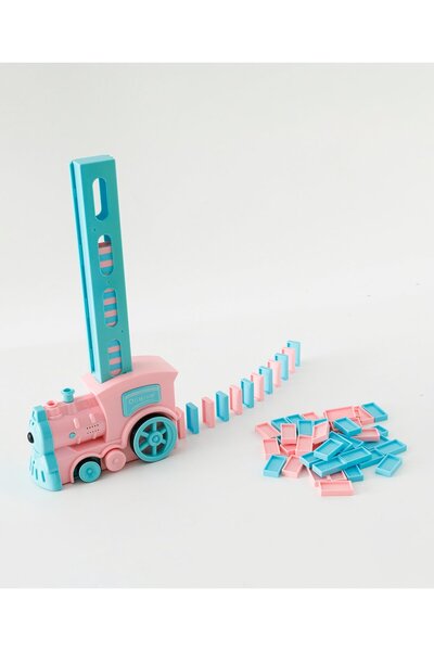 Fab N Funky Upgraded Spray Domino Train, Organized Path, Battery Operated, 3 Years+, Blue and Pink