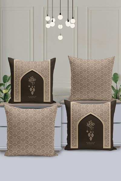 Filamente Set de huse de pernă cu model special Ramadan din 4 piese - imprimate digital pe două fețe