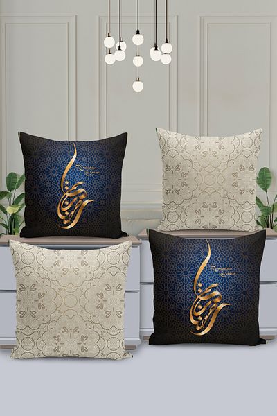 Filamente Set de huse de pernă cu model special Ramadan din 4 piese - imprimate digital pe două fețe