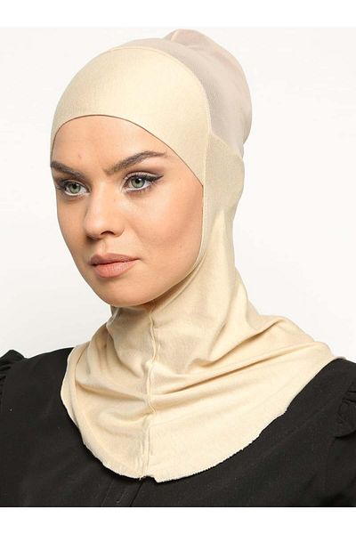 Ecardin Beige Clima Fit Hijab Turban - Breathable and Anti-Sweat
