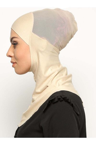 Ecardin Beige Clima Fit Hijab Turban - Breathable and Anti-Sweat