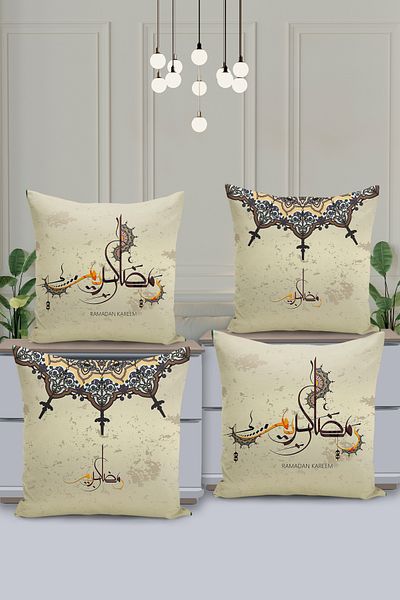 Filamente Set de huse de pernă cu model special Ramadan din 4 piese - imprimate digital pe două fețe