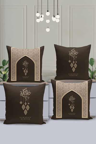 Filamente Set de huse de pernă cu model special Ramadan din 4 piese - imprimate digital pe două fețe