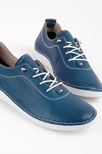 MY DERİ Darell Жіночі Черевики з натуральної шкіри з гумовою шнурівкою