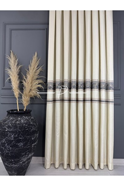 rendecioğlutekstil İzabel desen, Krem Kahve Şerit, Premium Seri, 1 e 3 Sık Pi...