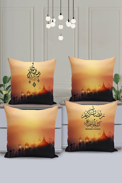 Filamente Set de huse de pernă cu model special Ramadan din 4 piese - imprimate digital pe două fețe