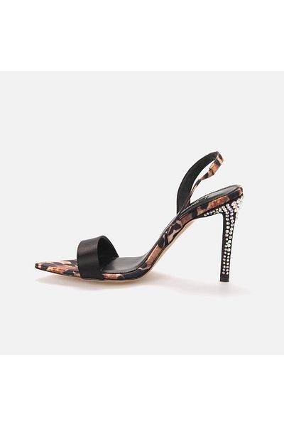 KEMAL TANCA Pantofi de seară și rochie de seară leopard cu talpă microlight din satin pentru femei