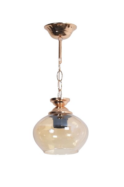 Modavize Chain Modern Design Hall Kitchen Entrance Children's Room Gold - Gold Color Honey Glass Single Chandelier