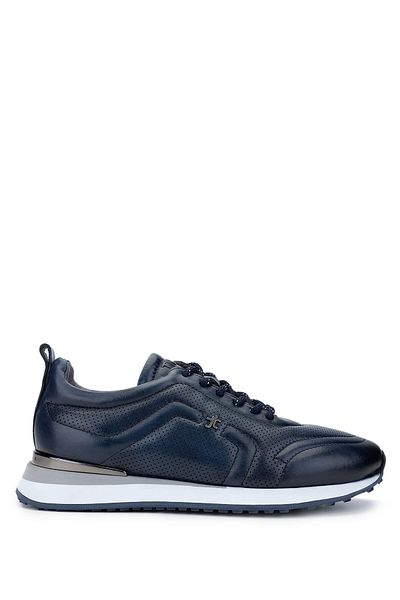 Tamer Tanca Men's Genuine Leather Navy Blue Sneakers & Sports Shoes
