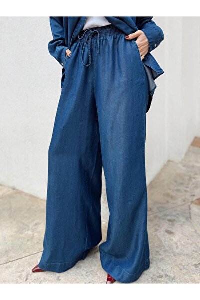 Maldia Shop Women's Blue Denim Shirt Pants Set