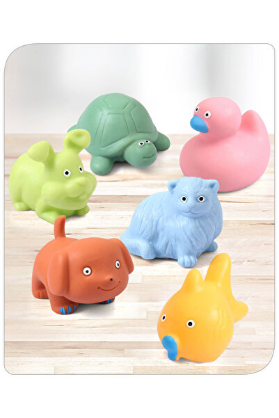 Babyhug Babyhug Bath Squeeze Toys Pet Animals Multi Color - 6 Pieces