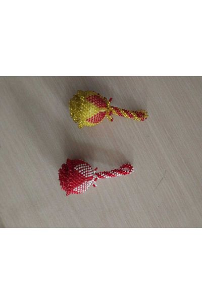 Papatyam 2 pieces of handmade bead keychain/handcrafted keychain/domestic work keychain/handmade
