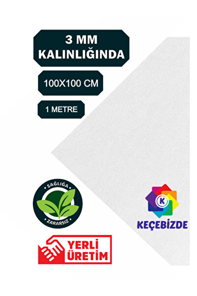 KeçeBizde KALIN BEYAZ KEÇE 3 MM KALINLIĞINDA