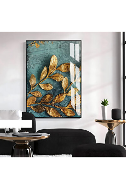 Harika bir ev HARİKABİREV | Model 1 cu frunze turcoaz-aurii | TABLĂ DE STICLĂ...