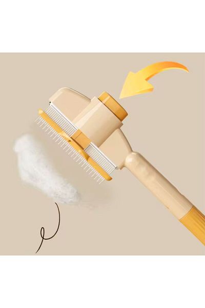 HESPERUS Automatic Cleaning Button Pet Brush Cat Dog Hair and Flea Collector Press-On Comb