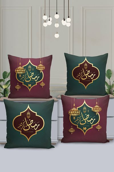 Filamente Set de huse de pernă cu model special Ramadan din 4 piese - imprimate digital pe două fețe