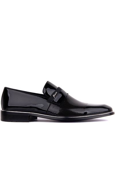 Fosco Laceless Black Patent Leather Men's Classic Shoes 9063 430