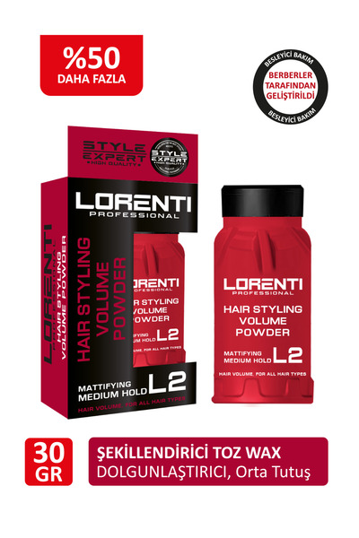 LORENTİ L2 Pudra - Toz Wax Saç Şekillendirici Anında Dolgunlaştırıcı 30 gr - ...
