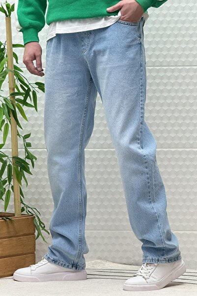 WAFRA Erkek Beli Lastikli Rahat Kullanım Baggy Kot Pantolon